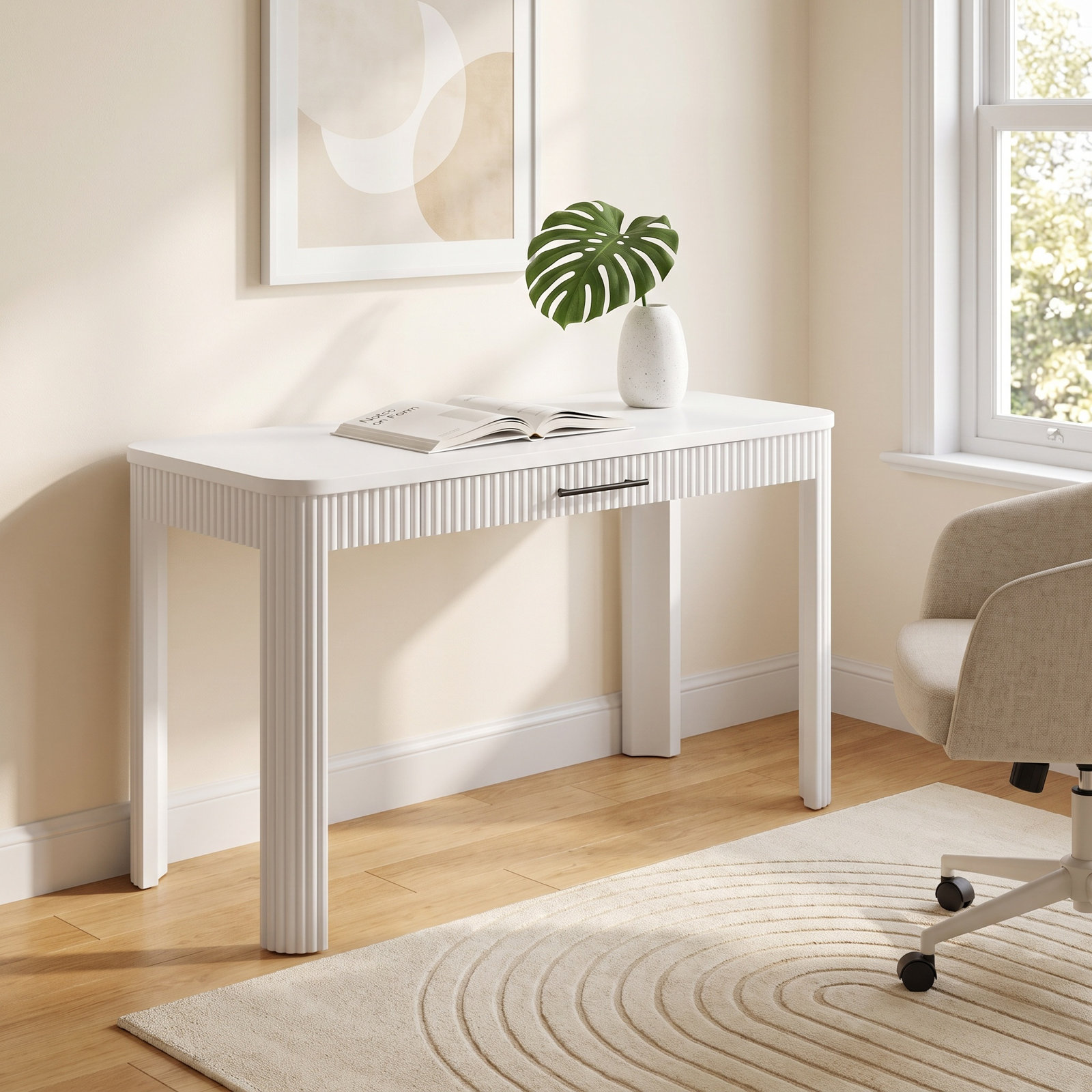 Lashon 48" Writing Desk, White