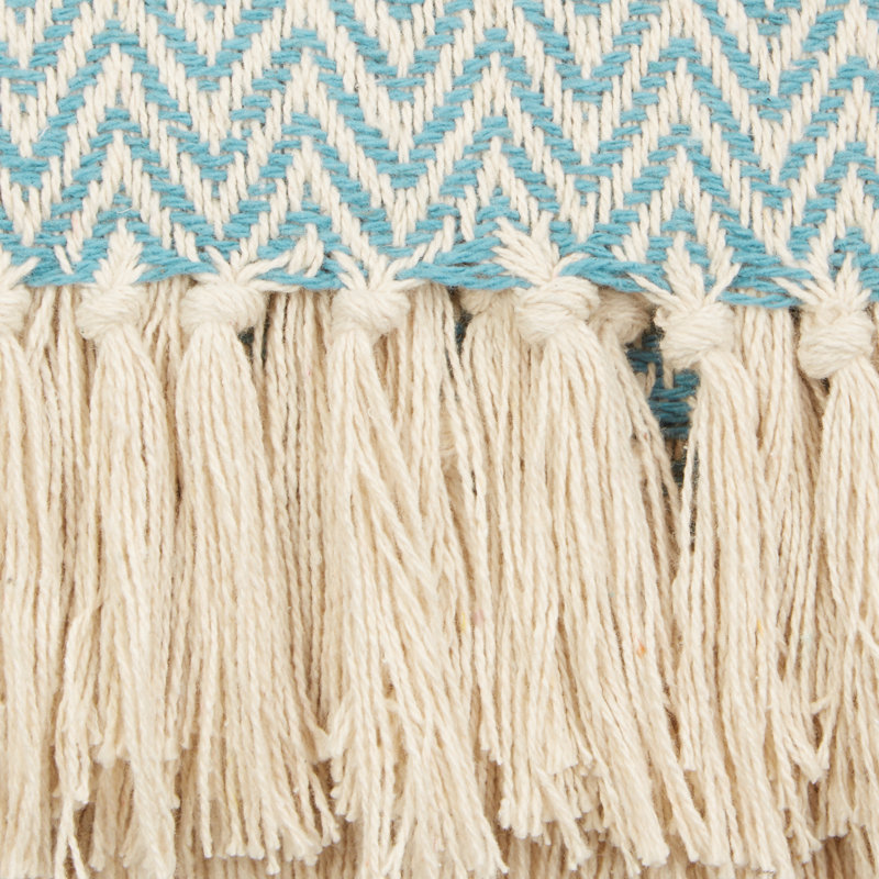 Jeté 100% coton , Bleu tempête