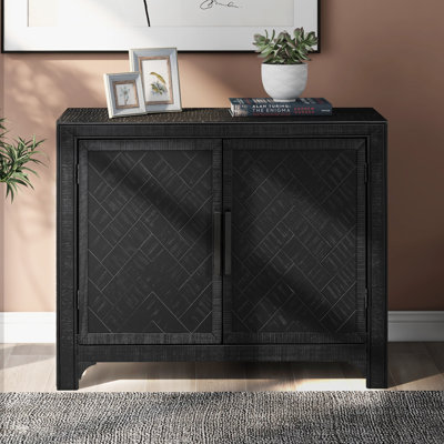 40'' Modern Storage Cabinet with Unique Doors & Adjustable Shelf – Living Room & Study Room Furniture