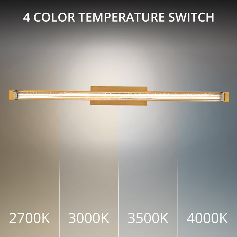Skein 33.38" Dimmable LED Bath Vanity & Wall Light With Crystal Shade And Built In Color Temperature Switch (2700K/3000K/3500K/4000K)