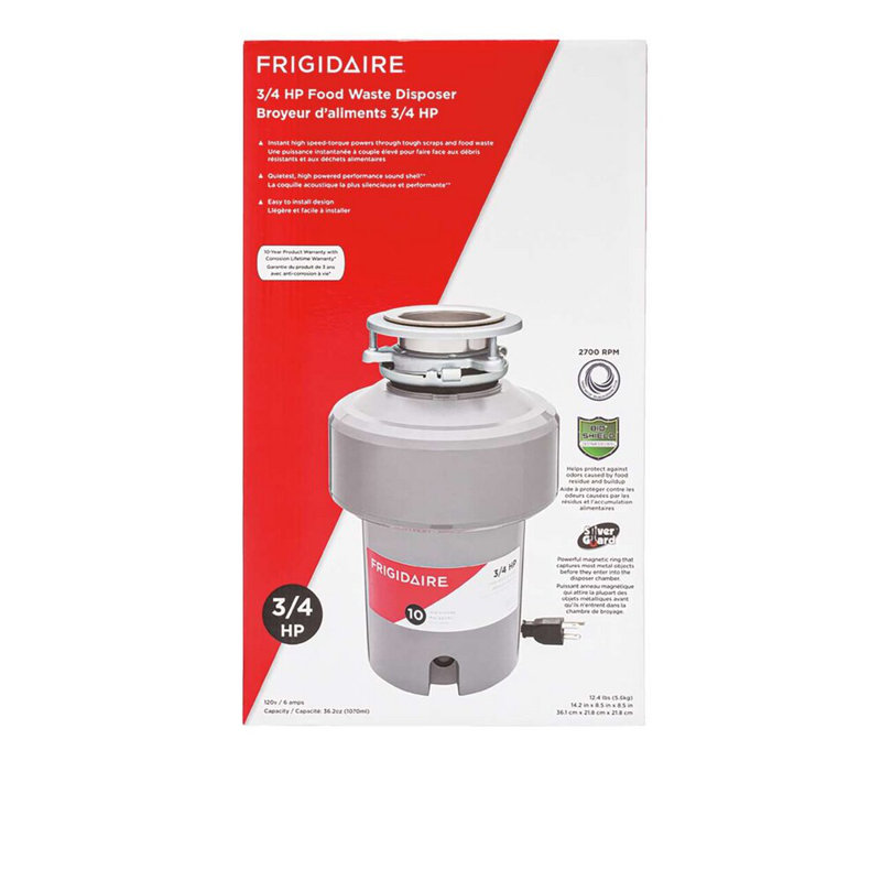 Frigidaire 3/4 HP Gray Corded Continuous Feed Garbage Disposal