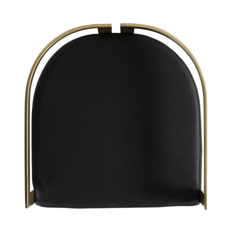 Butler Bravo Faux Leather Counter Stool, Bar Stool (28.5” Seat Height), Black, Gold