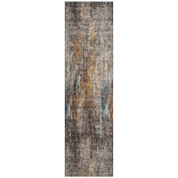 Flatweave Washable Abstract Indoor / Outdoor Rug