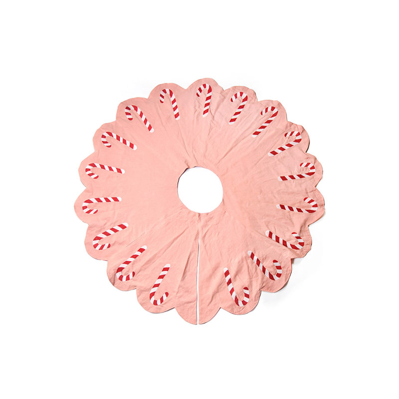 Provence Candy Cane Scallop Tree Skirt