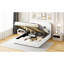 Lit plateforme avec toison blanche et housse de rangement hydraulique efficace-1630150070