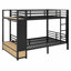 Metal Bunk Bed With Storage Shelves ,Drawers And Pegboard-1491103399