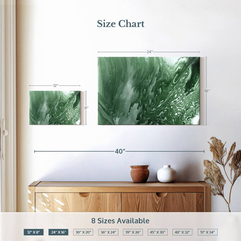 Avery Marbled Malachite I, 16" H x 24" W