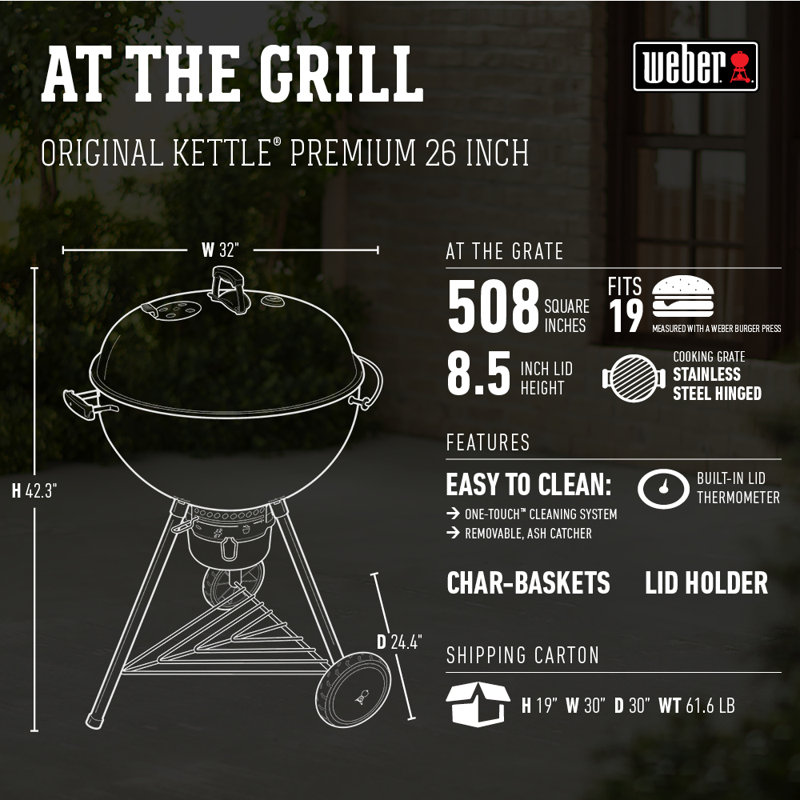 Weber 26" Original Kettle Premium, Black