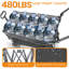 Chariot pliant multifonctionnel avec chariot pivotant et poussoir avec poignée rotative et auvent, roues et freins tout-terrain de 7 po x 4 po, capacité de charge de 480 lb, grande capacité de transport de 300 L, épicerie, utilisation à l'extérieur