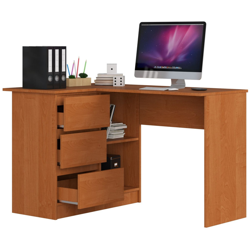 Theroux L-Shape Desk, Alder, Left