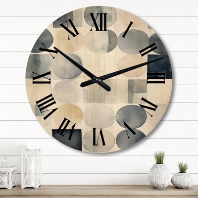 Horloge murale en bois surdimensionnée rétro