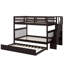 Lit double superposé au dessus d'un lit double avec lit gigogne-947012944