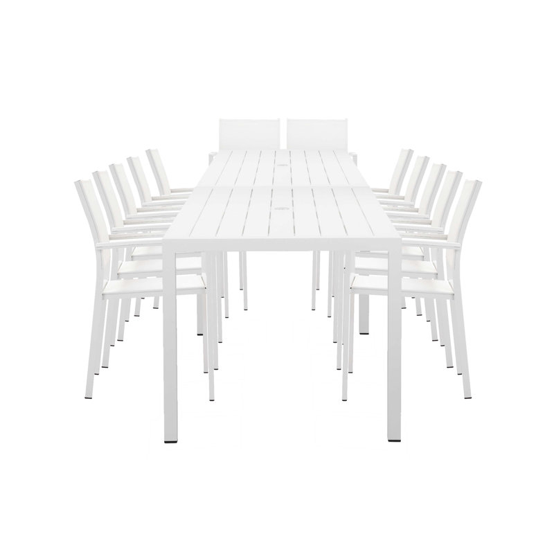 Ensemble de salle à manger de patio moderne pour 12 personnes Aynura - Mobilier d'extérieur en aluminium thermolaqué et anodisé