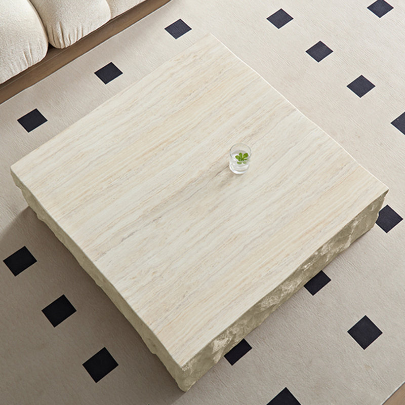 Table basse moderne simple wabi-sabi, H 12 po x L 30,7 po x l 30,7 po