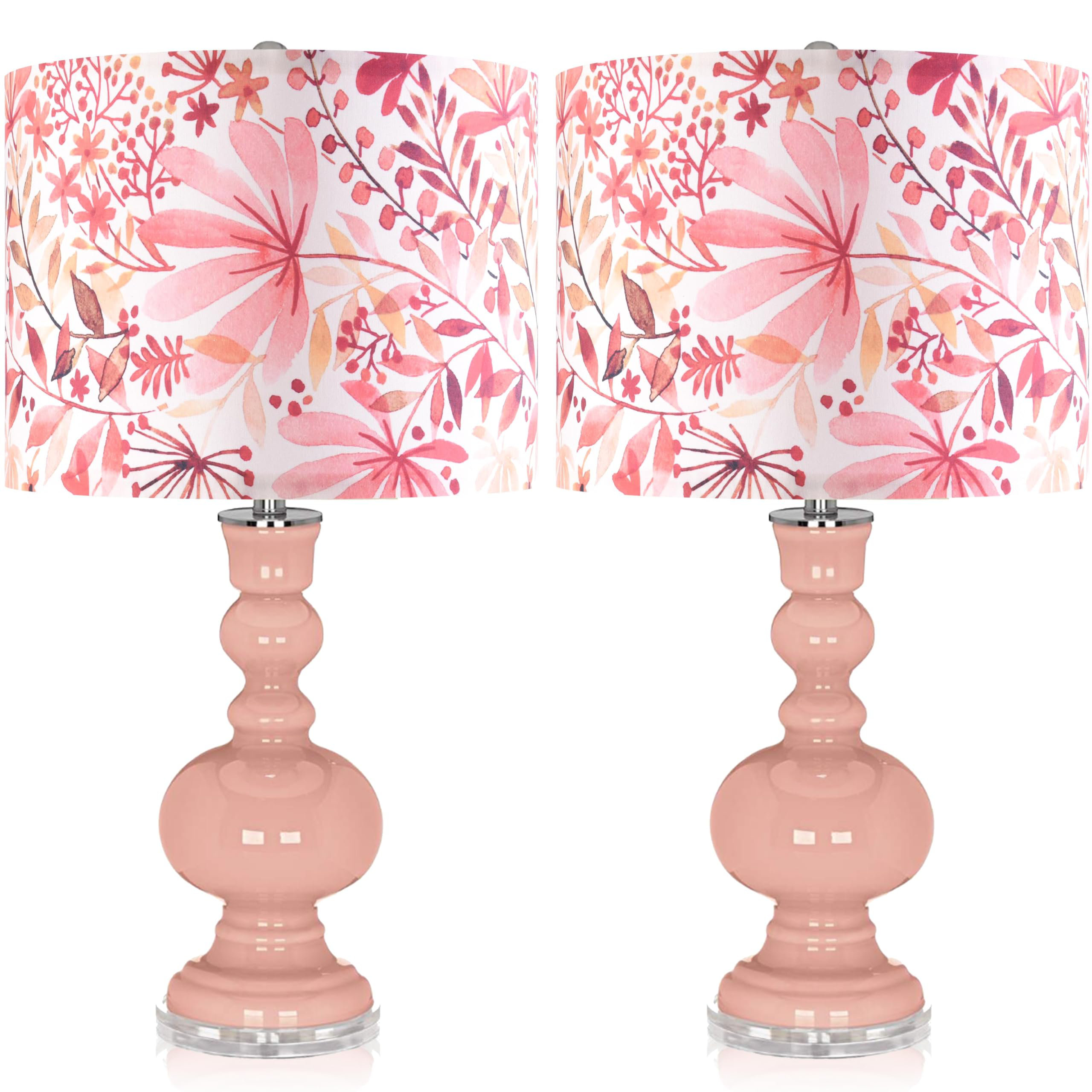 Lark Manor Lamp Shades Set Of 2 Drum Lamp Shade,Leaf Patterned Lamp ...