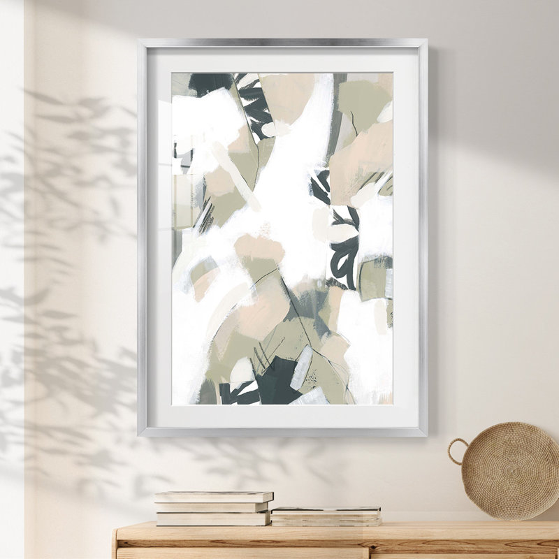 Sumi Storm II - impression encadrée, H 28,5 po x l 20,5 po, Argent argent