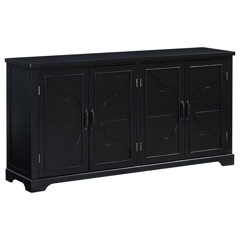 Buffet 62 portes 4 portes Alston, Noir, noir, noir, noir