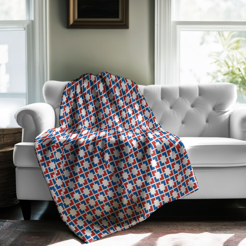 Bleu écarlate - couverture sherpa de qualité supérieure 1 pièce, Grand lit