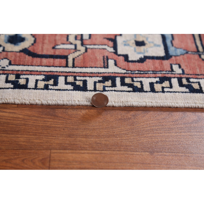 Tapis géométrique en laine turque noué à la main Heriz Serapi 7 x 10