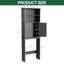 Armoire de rangement au-dessus de la toilette, organisateur de salle de bain avec tablettes ouvertes et portes doubles, rangement pour toilette peu encombrant, noir-1561956794