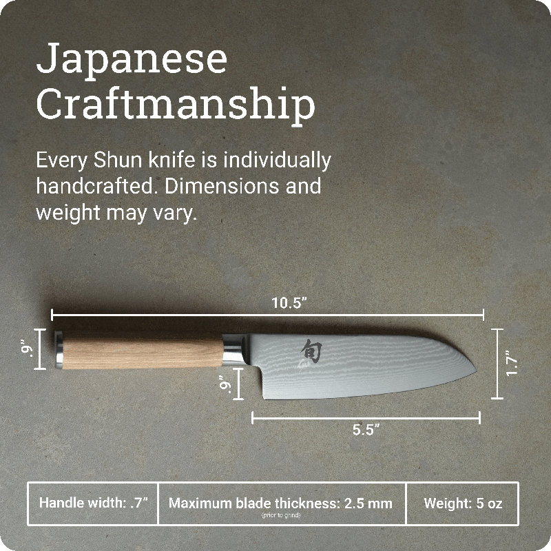 Classic Santoku Knife, 9.5", 5.5"