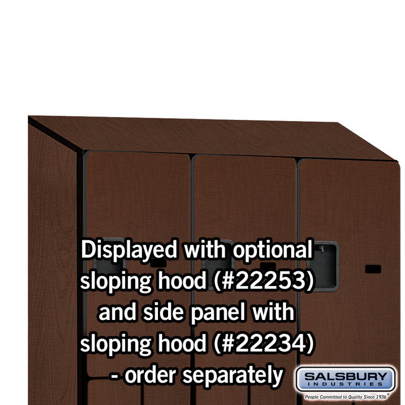 Extra Wide Mahogany Wood Gym Locker with Shelves - 76"H x 45"W