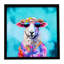 Hippie animal mouton, reproduction d'art encadrée