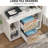 39.37-Inches Large Rolling Mobile File Cabinet With 2 Pull-Out Drawers Printer Stand & Storage Shelves For Letter Size Home Office Storage & Walnut Finish