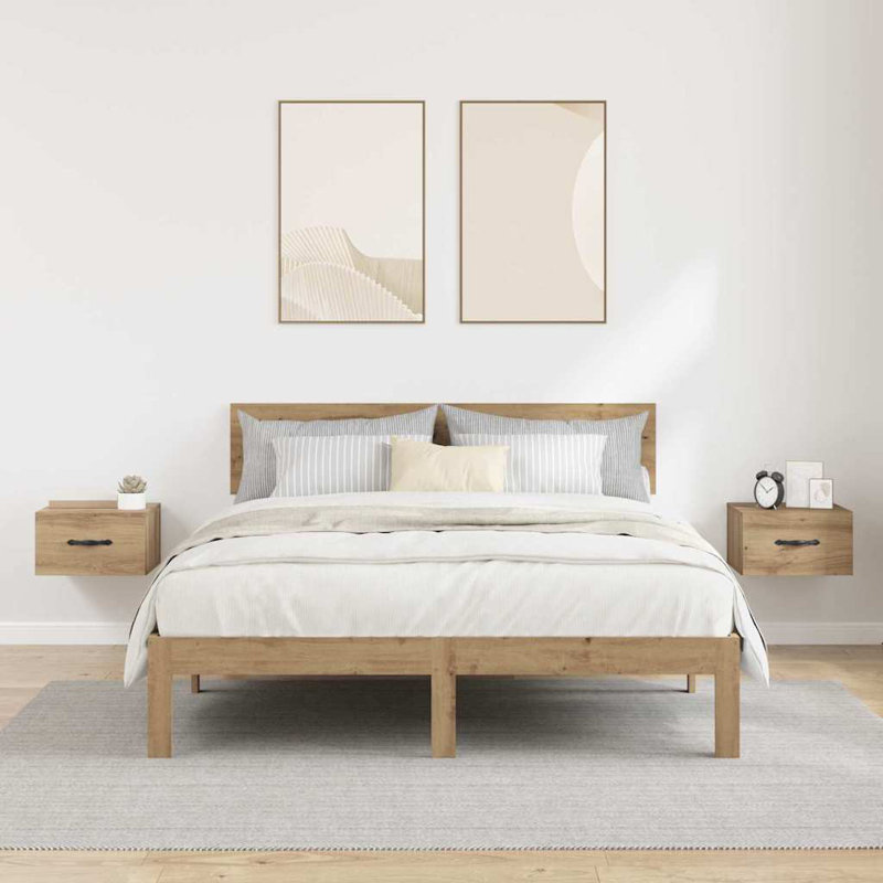 35cm W Manufactured Wood Bedside Table, Artisan Oak