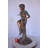 Boy Sitting On A Log With His Puppy Bronze Statue - Size: 15"L X 15"W X 35"H.