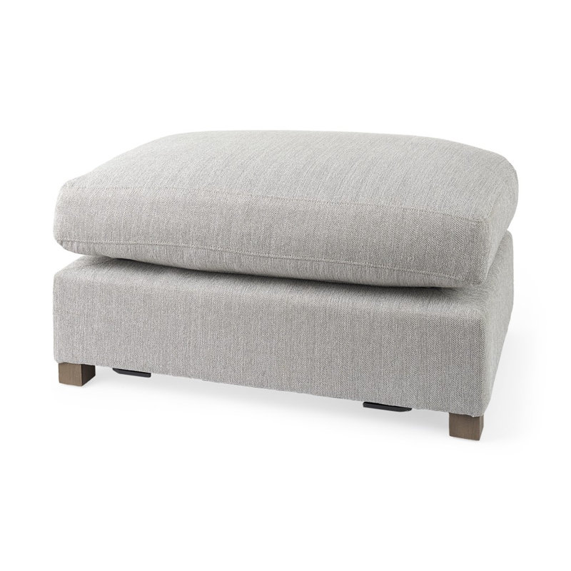 Demi-repose-pieds recouvert de tissu gris clair, Tissu gris pâle