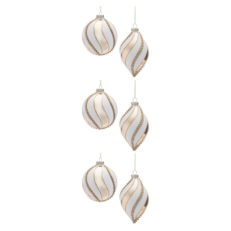Ornements ronds en verre (ensemble de 6)