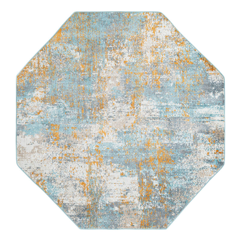 Haefner Abstract Indoor Rug, Octagon 6' x 6'