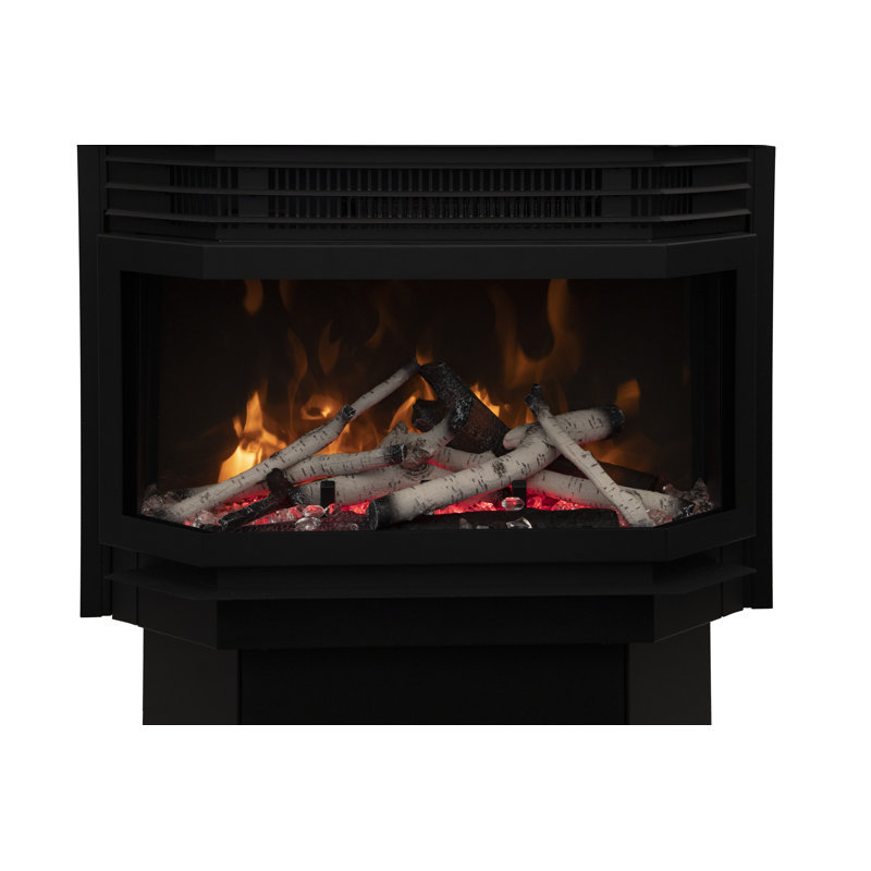 Cassella Black Electric Fireplace, 28" H x 25.63" W x 17.5" D