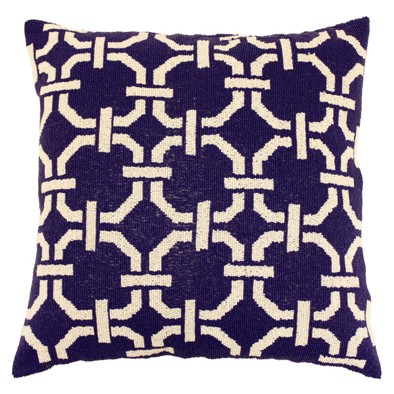 Harlequin Embroidered Silk Throw Pillow