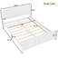 Grand lit plateforme, lit plateforme en bois massif avec lattes de soutien et structure solide, aucun sommier requis, blanc-178710231-178710229