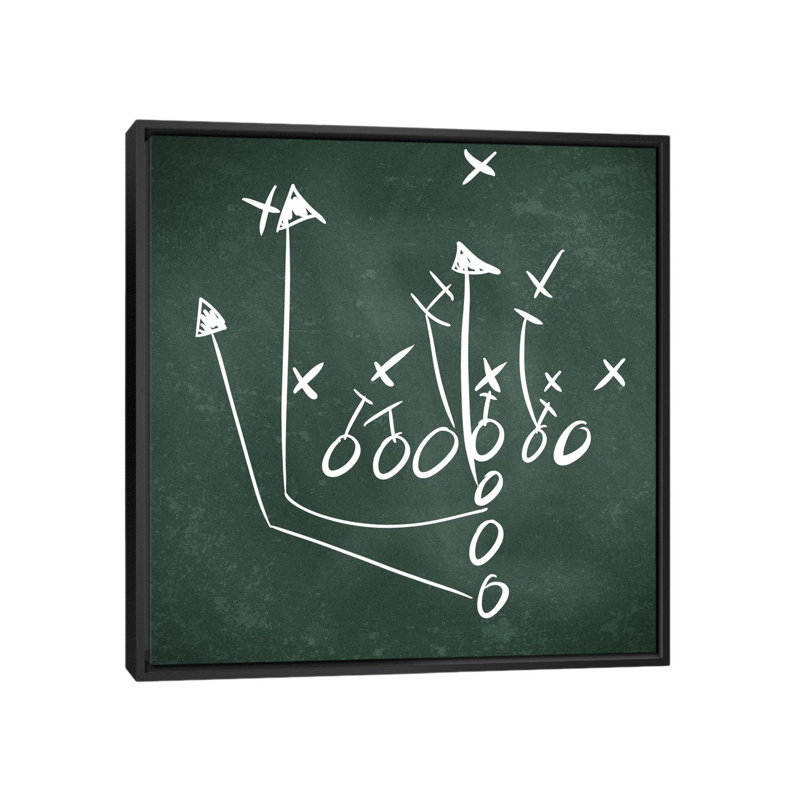 Scrimmage - Impression sur toile, H 18 po x l 18 po x P 1,5 po, Toile avec cadre noir, Pas de tapis