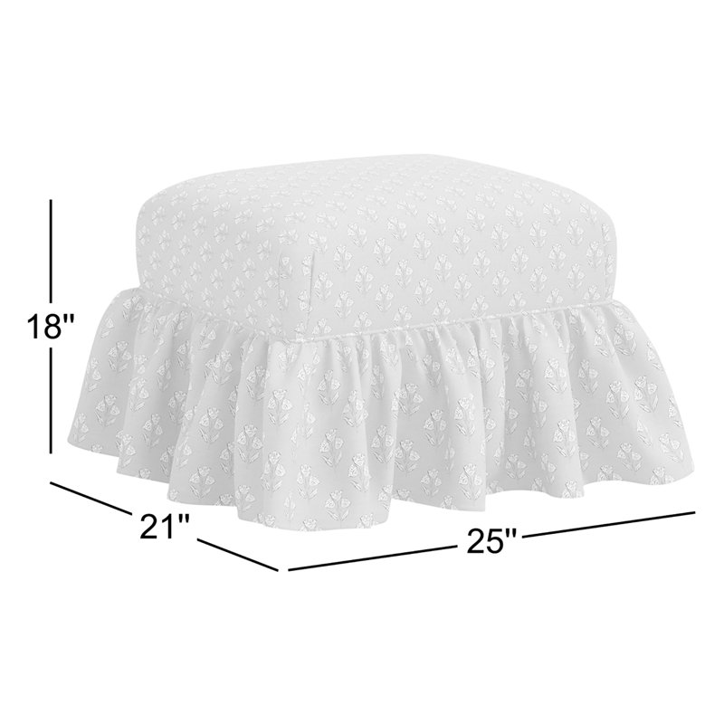 June Upholstered Ottoman, Jane Stripe Laurel