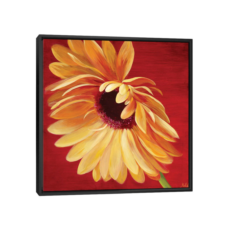 « little miss soleil ii », impression sur toile, H 37 po x l 37 po x P 1,5 po, Toile avec cadre flottant noir, Pas de tapis
