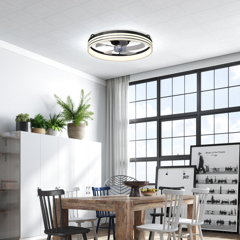 50cm Ceiling Fan with LED Lights, Black