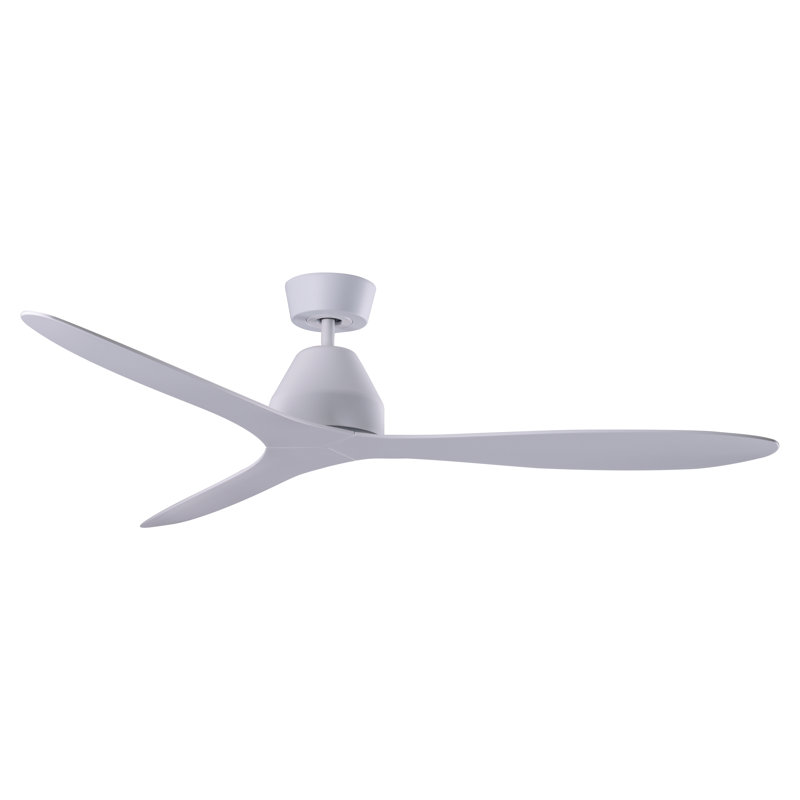 56" Smart WiFi Indoor/Outdoor DC Ceiling Fan with Remote, Damp Rated, White Modern Ceiling Fan, White, White