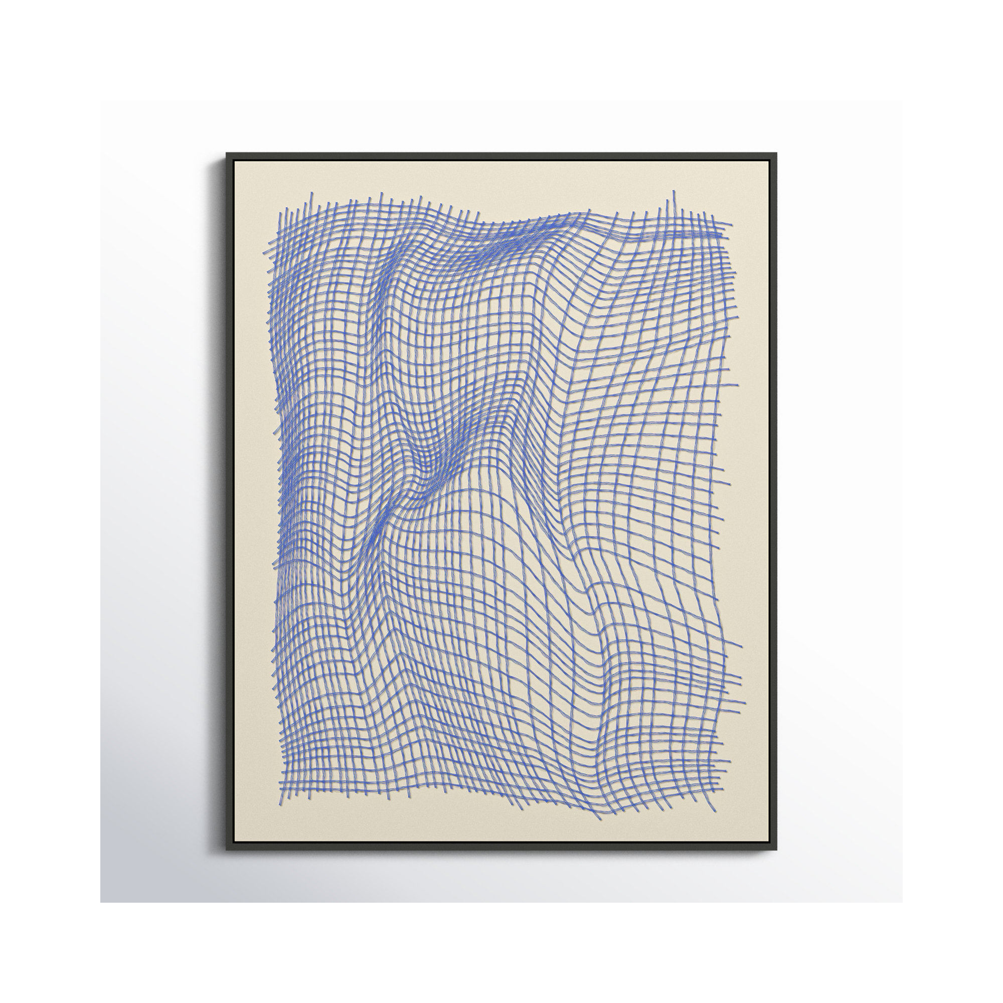 Netting 1 by Jacques Pilon, 38" H x 30" W x 1.25" D, Black Single Structure Framed Canvas