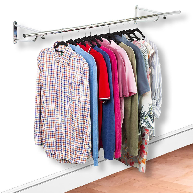 Fairhill 183cm Wall Mounted Clothes Rack, Chrome Plated