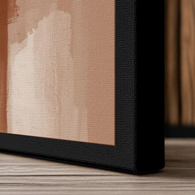 Warm Earth Stripes Minimalist - Wrapped Canvas, 18x12 - 45.7 x 30.5 cm, Black Border