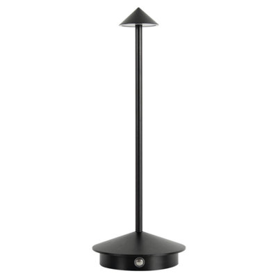Modern Cordless Led Table Lamp - Ip54 Waterproof, Touch Dimmable With Memory, 5000mah Rechargeable Battery For Indoor & Outdoor Use (set Of 1, Black)