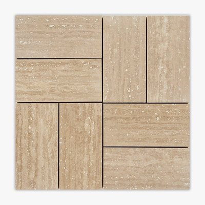 Ivory Honed Florence Travertine Mosaic