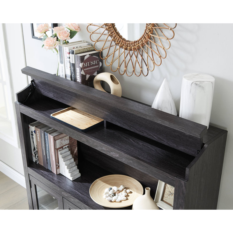 Bar Jill Zarin, Gris anthracite, H 46 po x L 42,9 po x P 13 po