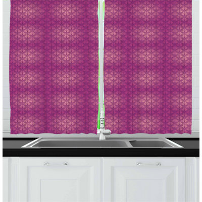 Damask Tailored Kitchen Curtain