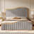 Callisburg Upholstered King Bed Frame with Harp Headboard & Footboard, Gray-763182687-763182680