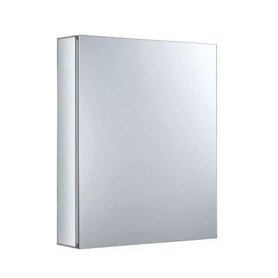 FINE FIXTURES Aluminum Recessed or Surface-Mount Medicine Cabinet with Dual-Sided Mirror and Ergonomic Grip